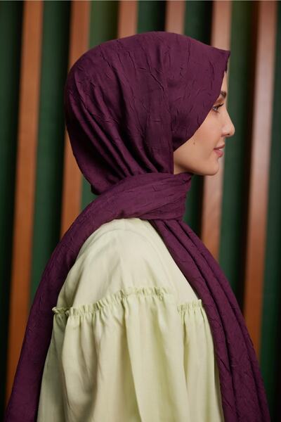 Julia Lauren Kadın Bambu Kraş Şal Mürdüm - 21