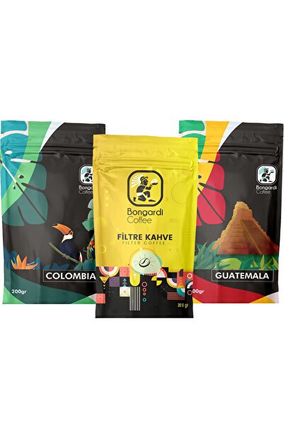 Bongardi Coffee Yöresel Set 3x200 gram Colombia Guatemala Intense Filtre Kahv...