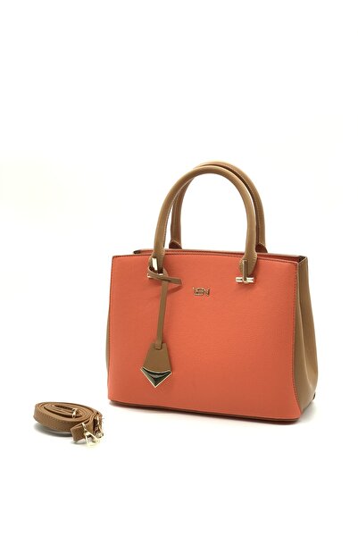 VICTORIA SHINE إكسسوار T حقيبة يد وكتف متوسطة الحجم مع تفاصيل متأرجحة 3030 بر...