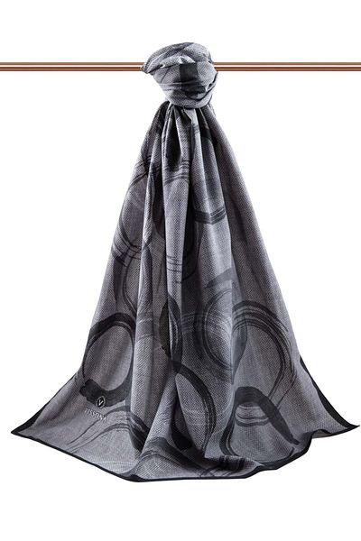 Vissona Γυναικείο σάλι πολυτελείας Medina Silk Grey-3