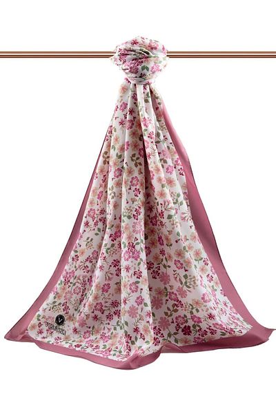 Vissona Γυναικείο Luxury Medina Silk Shawl Dusty Rose-beige