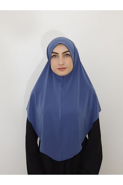 erasra class Prayer Cloth Khımar Ready Large Scarf Suitable for Hajj and Umra Hıjap Malaysia Model Indigo