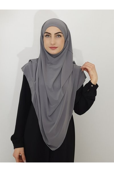 Generic Brand Eșarfă mare legată de Souffle Ready, potrivită pentru Hijap Hajj Umrah Sandy Fabric Gri