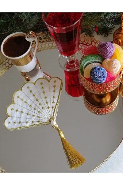 Lady Rio Kokteyl Peçetesi,sunum Peçetesi,nakışlı Peçete (1 Adet ) Yelpaze Model
