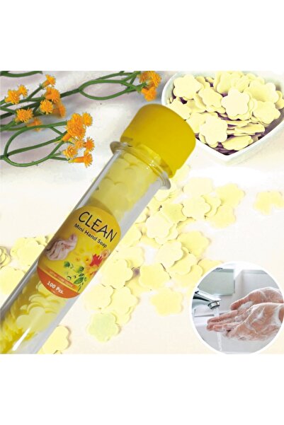 ERA SABUN 100 قطعة من الصابون الورقي الصغير المعطر باللون الأصفر في أنبوب خاص