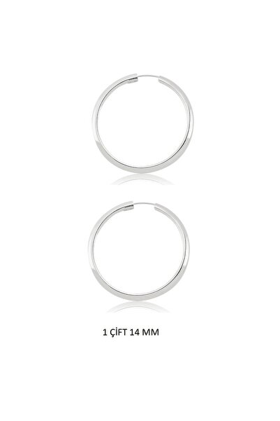 Begonia Accessories 925 Ayar Gümüş 1 Çift 14 Mm Halka Küpe