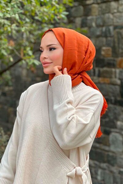 VALORSCARF Pumpkin Houndstooth Pattern Cashmere Shawl