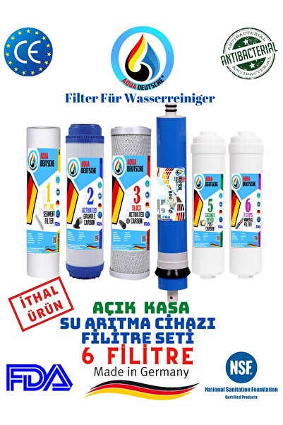LG Chem Aqua Deutsche Açık Kasa Su Arıtma Cihazı 6 Lı Filitre Seti. Mineral F...