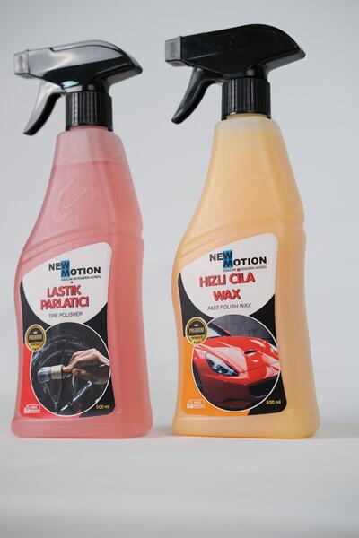 NEW MOTİON Araç Lastik Parlatıcısı & Hızlı Cila Sprey 500 ml Sünger