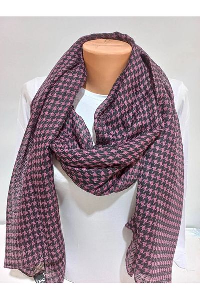 Bonjela Houndstooth Pattern Cotton Shawl