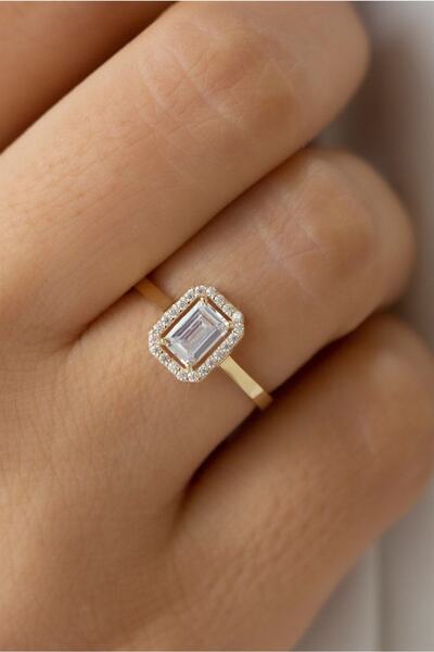 Hakan Güler Kuyumculuk 14 Ayar Altın Baget Taşlı Yüzük