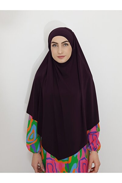 nazenin export Ready Suffle Bagged Practical Cape Large Scarf Khimar Plum Color