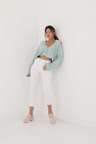LAMİRA White Skinny Leg Skinny High Waist Ultra Flexible Jeans