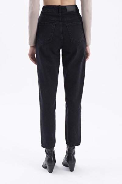 TRENDNATUREL Sista Black Colorfast Lycra High Waist Recovery Mom Jean Pants