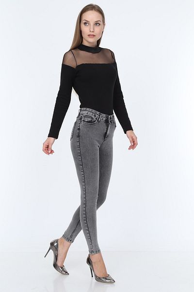 LİMABEL Τζιν Smoked High Waist Recovery Skinny Tight Leg Colorfast