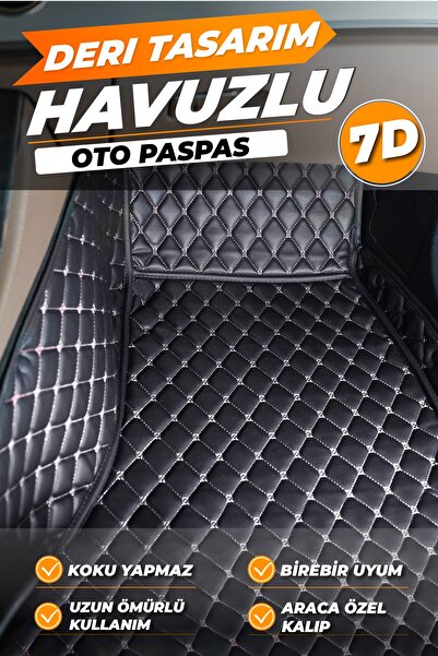 stiloto Renault Megane 4 Uyumlu Özel Dikim Deri 7d Havuzlu Paspas
