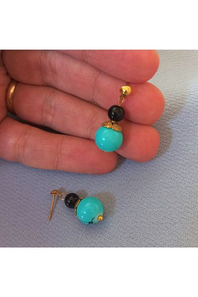 dela otantik Turquoise Stone Ethnic Women's Bracelet, Handmade Bijouterie