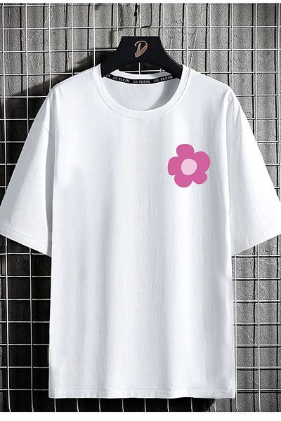 DE PLEIN White Oversize Unisex Sunshine Printed 100% Cotton T-shirt