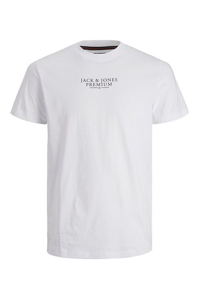 Jack & Jones Jack&jones Crew Neck Written κοντομάνικο λευκό ανδρικό μπλουζάκι 12217167