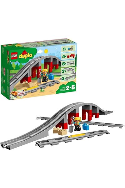 LEGO Duplo Train Bridge and Tracks 10872 - Toy Building Set for Kids (26 Pieces)