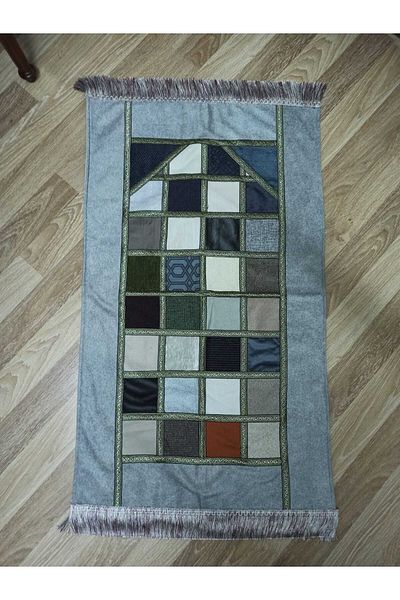 İpekçe Home Kırkyama - Patchwork Lined Velvet Dowry and Gift Prayer Rug| Prayer
