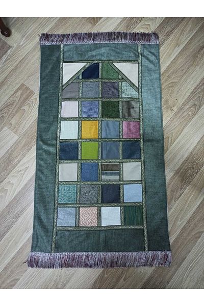 İpekçe Home Kırkyama - Patchwork Lined Velvet Dowry and Gift Prayer Rug| Prayer