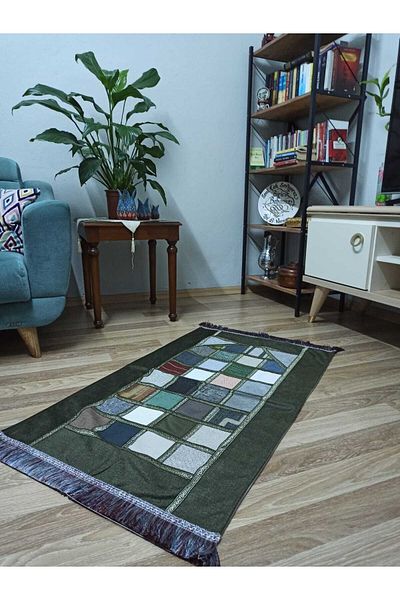 İpekçe Home Kırkyama - Patchwork Lined Velvet Dowry and Gift Prayer Rug| Prayer