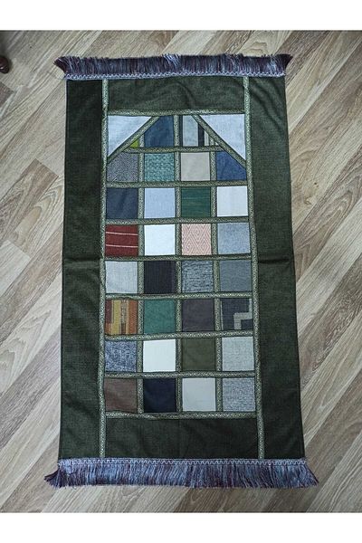 İpekçe Home Kırkyama - Patchwork Lined Velvet Dowry and Gift Prayer Rug| Prayer