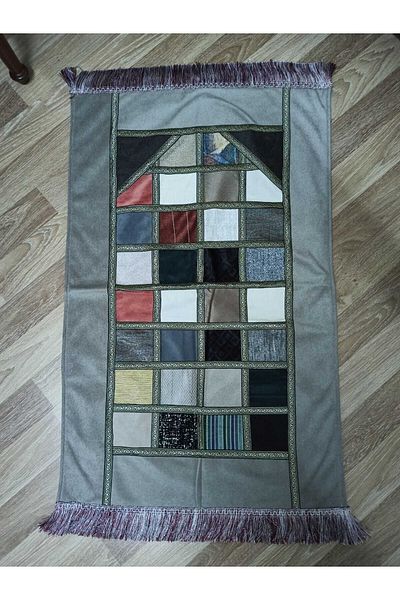 İpekçe Home Kırkyama - Patchwork Lined Velvet Dowry and Gift Prayer Rug| Prayer