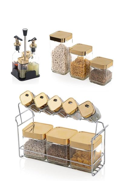 ACAR Alya Gold Glass Seasoning Set - 17 Pieces