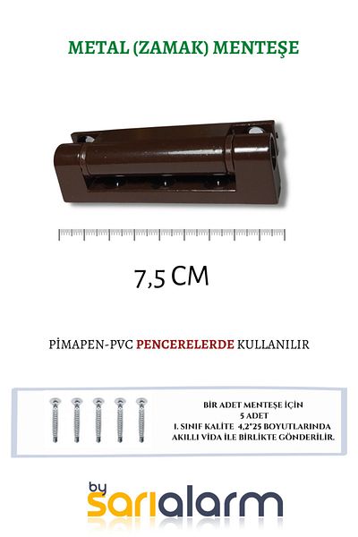 Sarı Alarm مفصلة نافذة PVC (Pimapen) بني داكن - معدن -