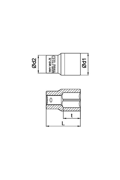 CETA FORM C02-h040 1/4” 6 Corner Socket Wrench 4 Mm