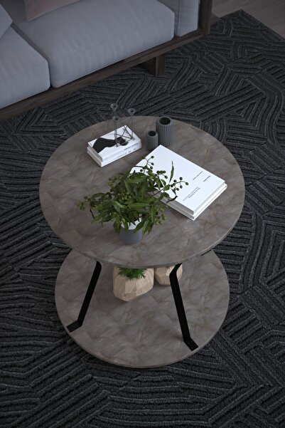 moka park avm Dekoratif Şık Tasarım Orta Sehpa Gri