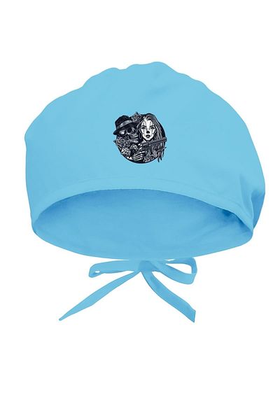 Tasarım Trend Black and White Skull Design Surgical Cap