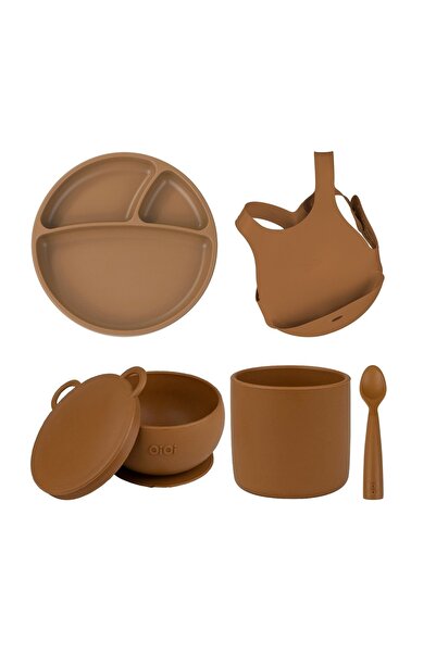 OiOi Silikon Beslenme Seti 5 Parça Önlüklü
