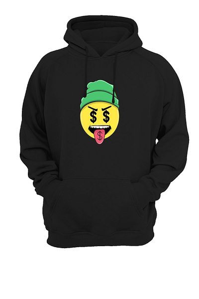 WİDİ Dollar Printed Black Sweatshirt
