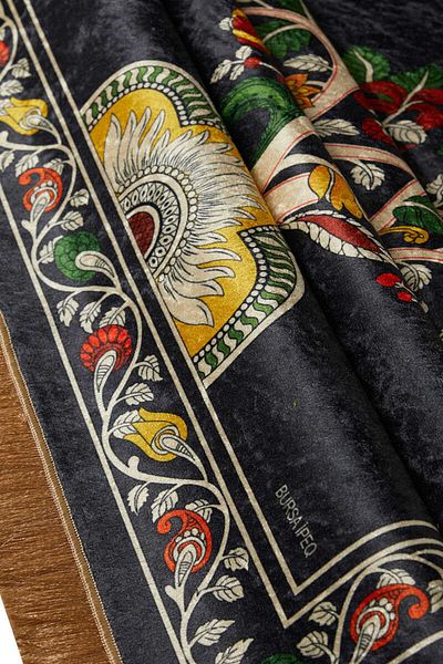 Bursa İpek Anthracite Velvet Rug Prayer Rug