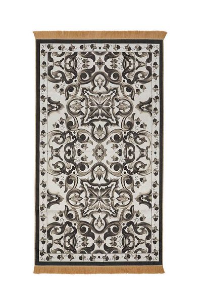 Bursa İpek Brown Velvet Carpet Prayer Rug