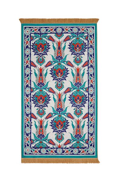 Bursa İpek Water Green Velvet Carpet Prayer Rug