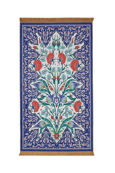 Bursa İpek Saks Velvet Carpet Prayer Rug