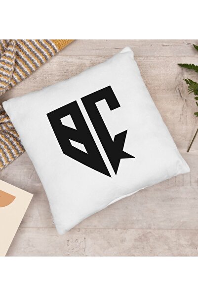 Bk Gift Kişiye Özel Monogram Harfli Beyaz Yastık, Monogram Logo Harf, Monogra...
