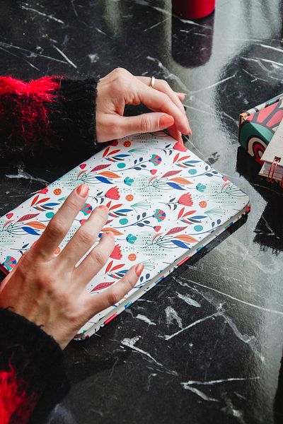 CoNotes Hard Cover Thread Stitching Checked Notebook - A5 (15x21cm)