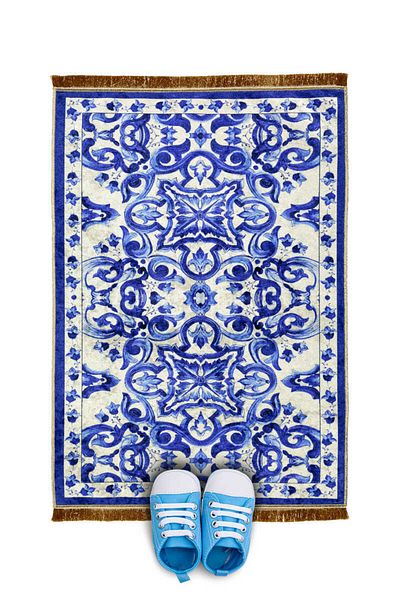 Bursa İpek Saks Velvet Children's Prayer Rug
