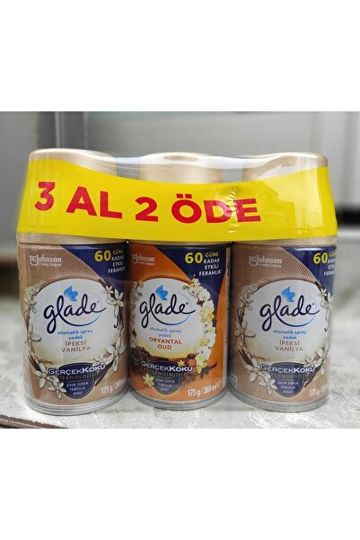 Glade Otomatik Sprey Oda Kokusu Yedek Ipeksi Vanilya+oryantal Oud 3x269 ml Ye...