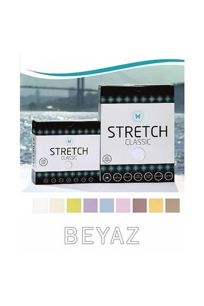 STRETCH Classic Bed Sheet Double White - 160x200 Cm
