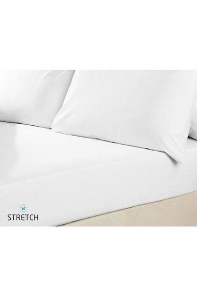 STRETCH Classic Bed Sheet Double White - 160x200 Cm