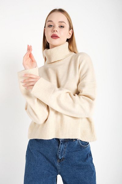 nosia fashion Pulover supradimensionat cu gât roșu Stone Knitwear
