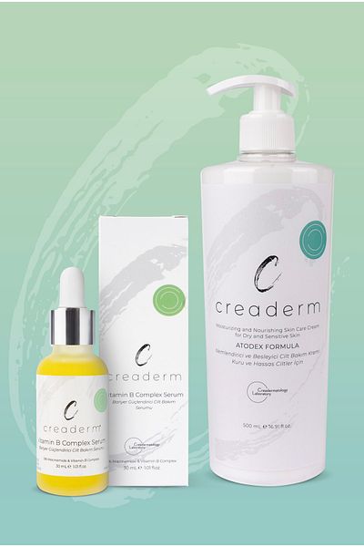 CREADERM أتوديكس - كريم مرطب ومصل لتقوية حاجز البشرة للبشرة الجافة والحساسة