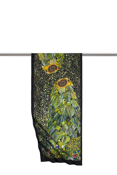 Bursa İpek Green Sunflower Silky Scarf