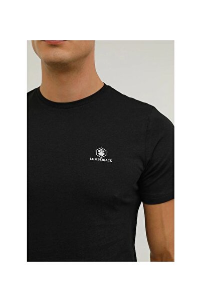 lumberjack Μπλουζάκι Basic C λαιμόκοψη Μαύρο 101349563 M-ct102